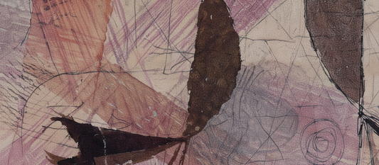 Bird Encounter by Paul Klee, 1938 - Abstract painting featuring two simplified geometric bird forms facing each other in muted earth tones, grays, and browns