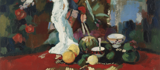 Still Life with a Plaster Figure 1906 by Henri Matisse showing tilted table perspective and flattened spatial composition