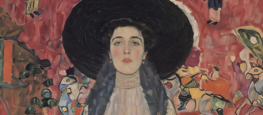 Adele Bloch-Bauer II by Gustav Klimt, 1912, portrait featuring vibrant colors, floral patterns, and Art Nouveau decorative style