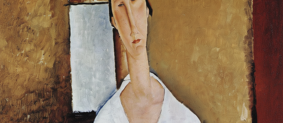 Hanka Zborowski Seated 1919 by Amedeo Modigliani, modernist portrait with elongated features and muted earth tones