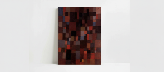 Harmony of Rectangles in Red, Yellow, Blue, White and Black by Paul Klee, 1923, geometric abstract painting with primary colors