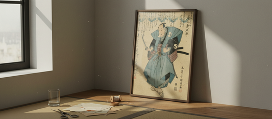 Utagawa Toyokuni Kabuki Art Print featuring Onoe Kikugoro III in vibrant Edo-period attire