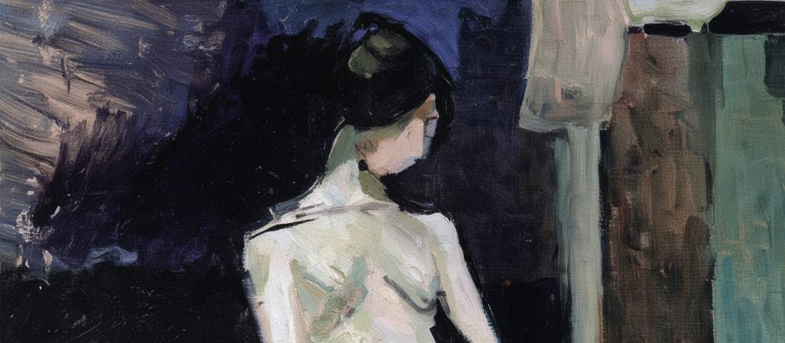 Nude Study in Blue by Henri Matisse, 1899-1900, featuring monochrome blue figure study in early modernist style