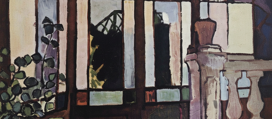 Window with Coloured Panes (1906) by Raoul Dufy, Fauvist painting featuring bold colored glass panes in red, blue, yellow, and green