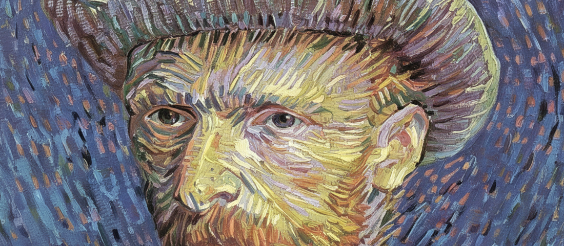Self-portrait 1 (1887) by Vincent van Gogh, Post-Impressionist self-portrait featuring grey felt hat and experimental brushwork