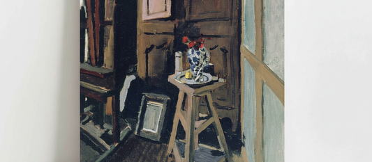Studio Interior by Henri Matisse, 1903-1904, showing flattened perspective and decorative arrangement of domestic objects in warm earth tones