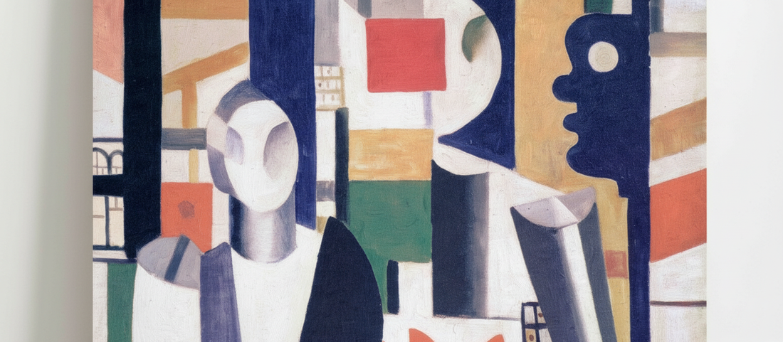 Fernand Léger Men in a Town 1919 Cubist painting with cylindrical human figures in industrial urban setting