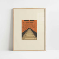A Sacred Passage in Kyoto - Art Print - Art print in oak frame