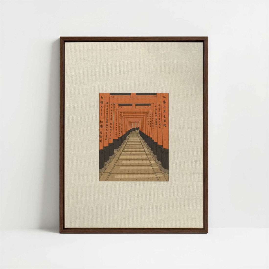 Framed Canvas - Framed canvas in dark wood color frame