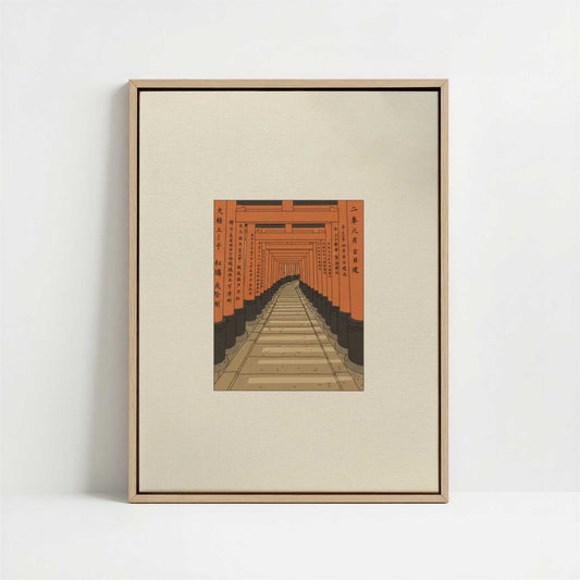 Framed Canvas - Framed canvas in oak color frame