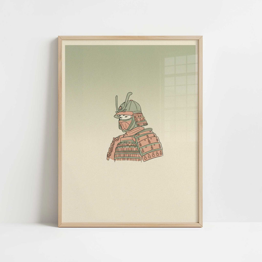 A Samurai Bound by Honor - Art Print - Art print in oak frame