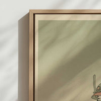 Framed Canvas - Close-up detail and texture of the framed canvas