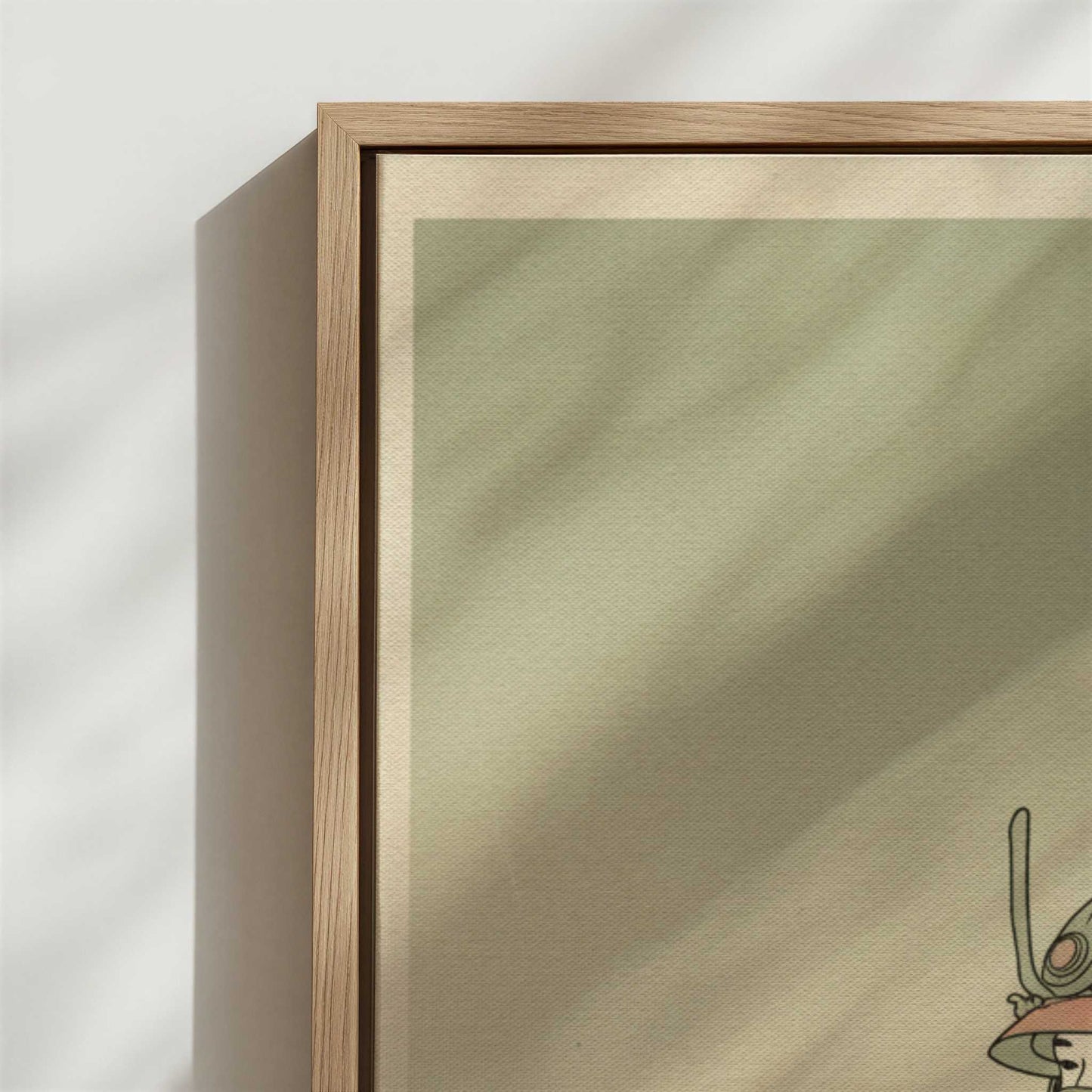 Framed Canvas - Close-up detail and texture of the framed canvas