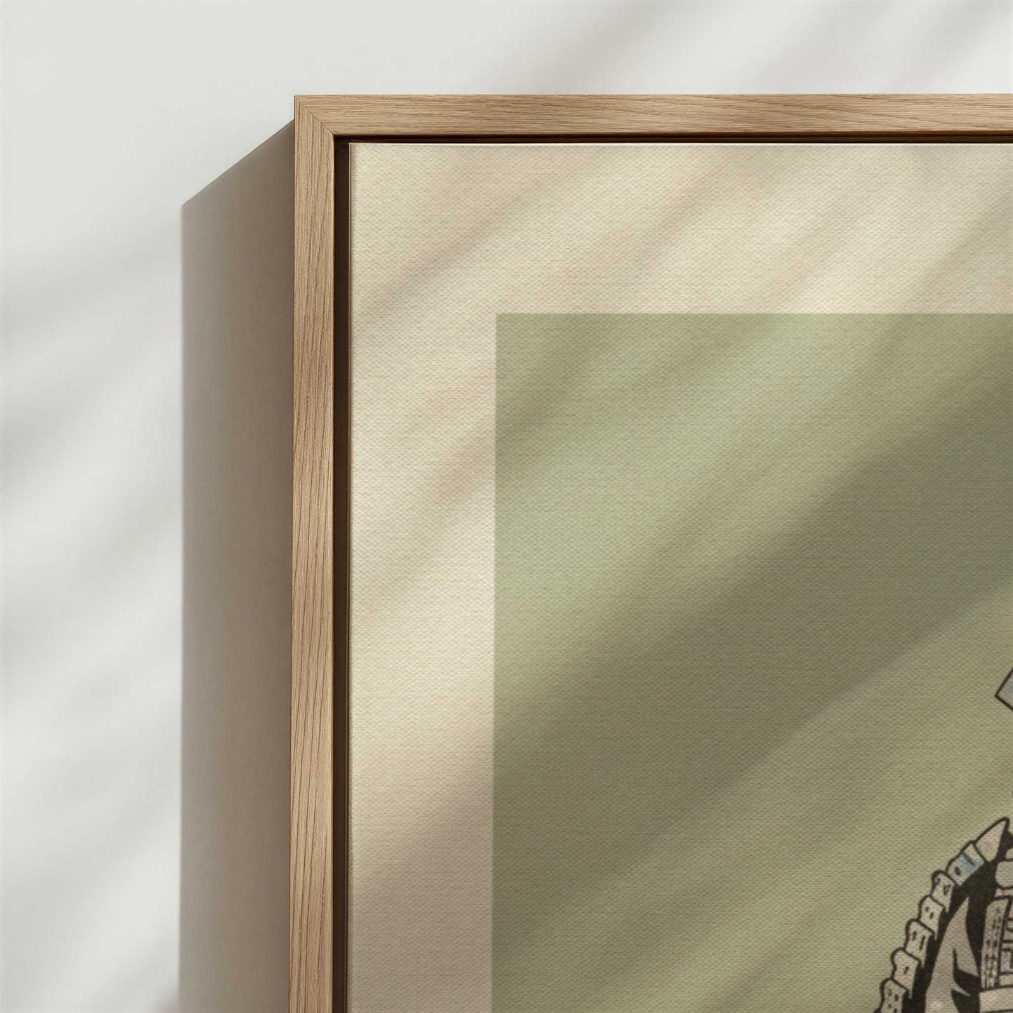 Framed Canvas - Close-up detail and texture of the framed canvas