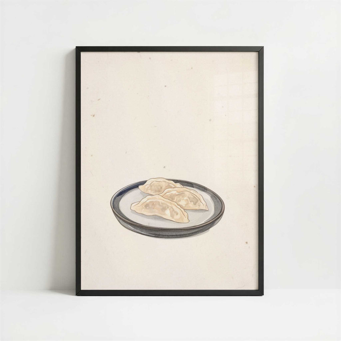 A Simple Plate of Gyoza - Art Print - Art print in black frame