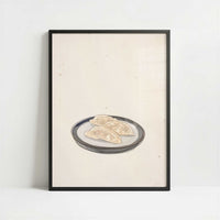 A Simple Plate of Gyoza - Art Print - Art print in black frame