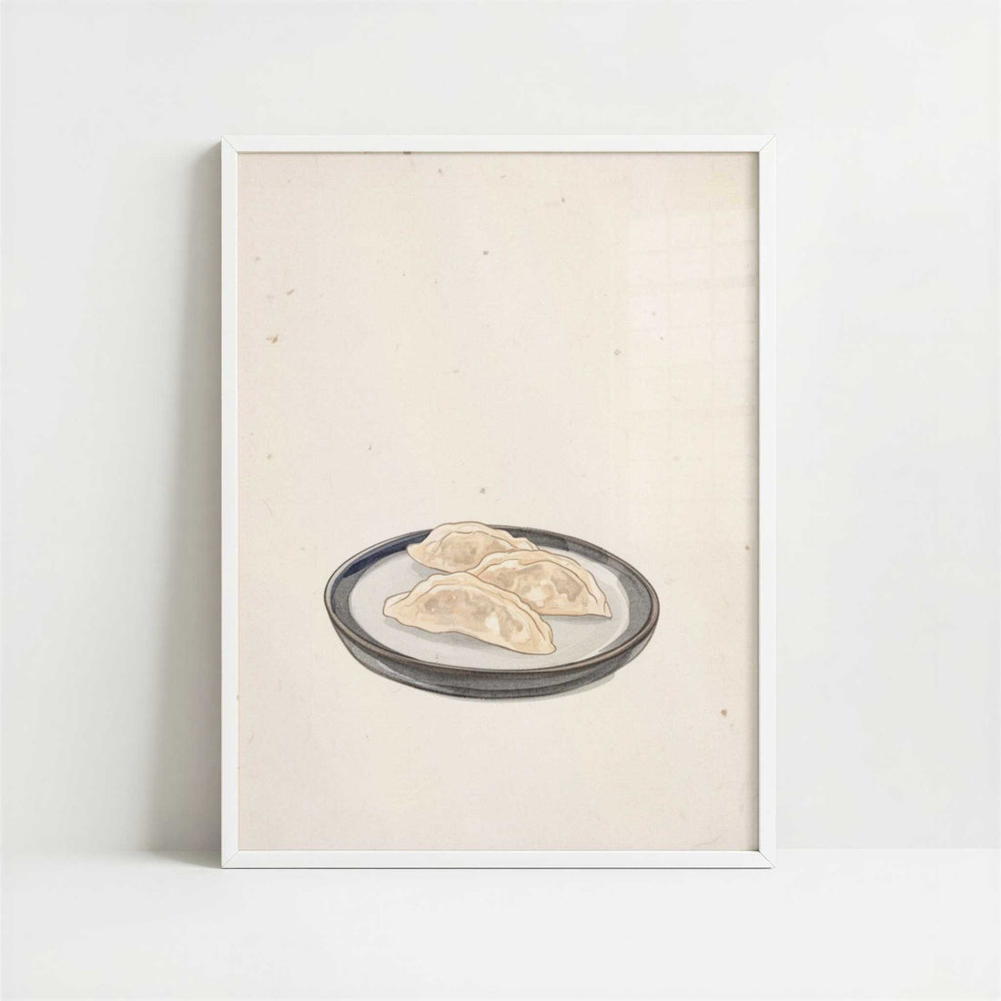 A Simple Plate of Gyoza - Art Print - Art print in white frame