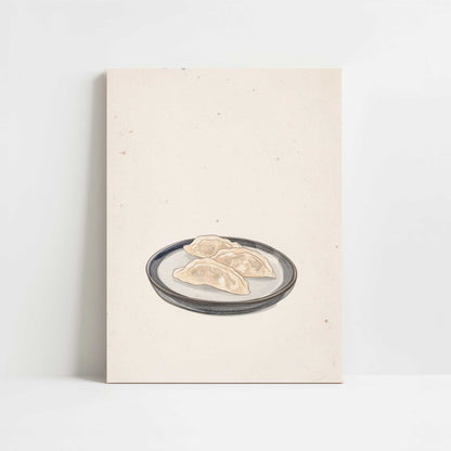 A Simple Plate of Gyoza - Art Print - Unframed art print