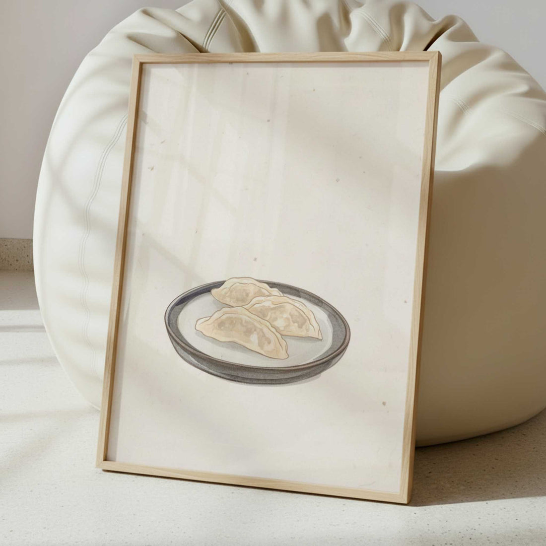 A Simple Plate of Gyoza - Art Print - Interior inspiration