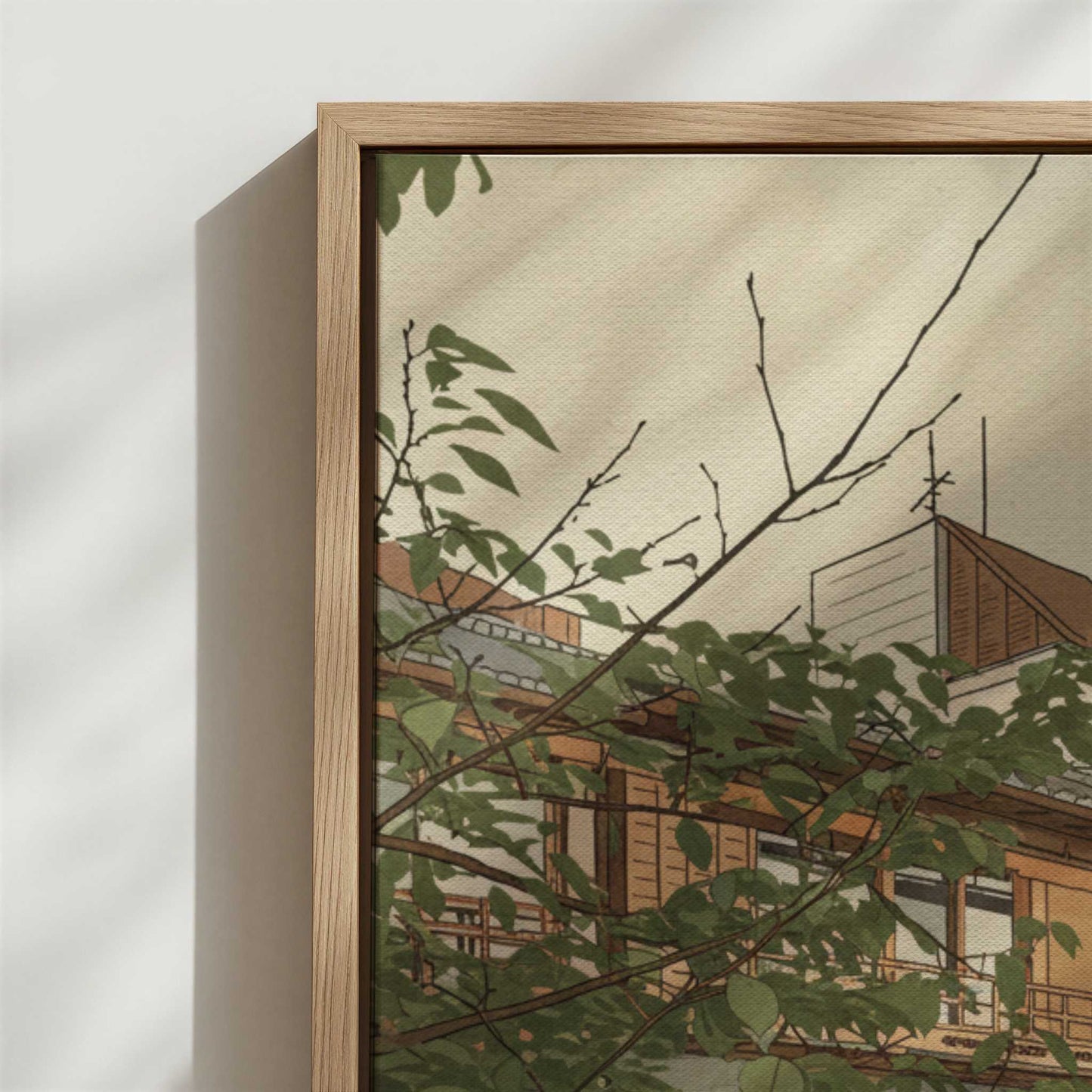 Framed Canvas - Close-up detail and texture of the framed canvas