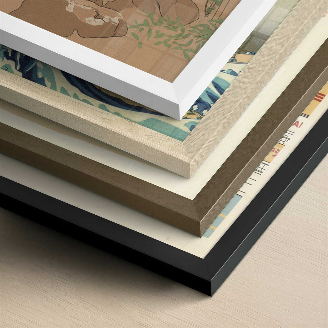 A Street in Kyoto - Art Print - Close-up detail of the different frames