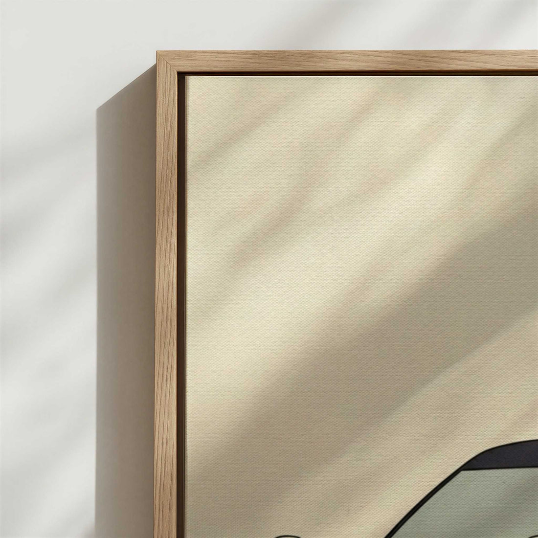 Framed Canvas - Close-up detail and texture of the framed canvas