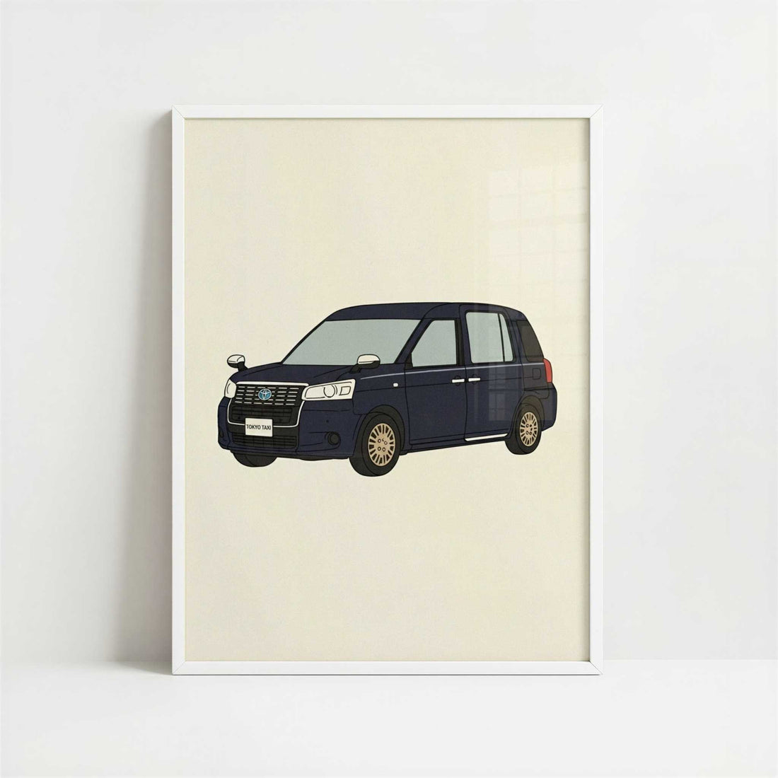 A Tokyo Taxi - Art Print - Art print in white frame