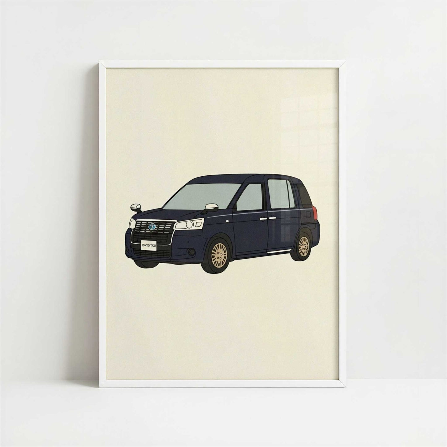 A Tokyo Taxi - Art Print - Art print in white frame