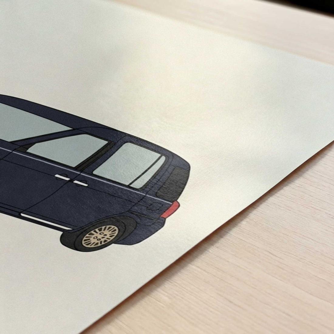 A Tokyo Taxi - Art Print - Close-up detail of the art print