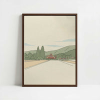 Framed Canvas - Framed canvas in dark wood color frame