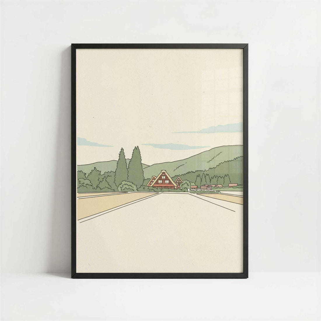 A Village That Never Moved, Shirakawa-go - Art Print - Art print in black frame