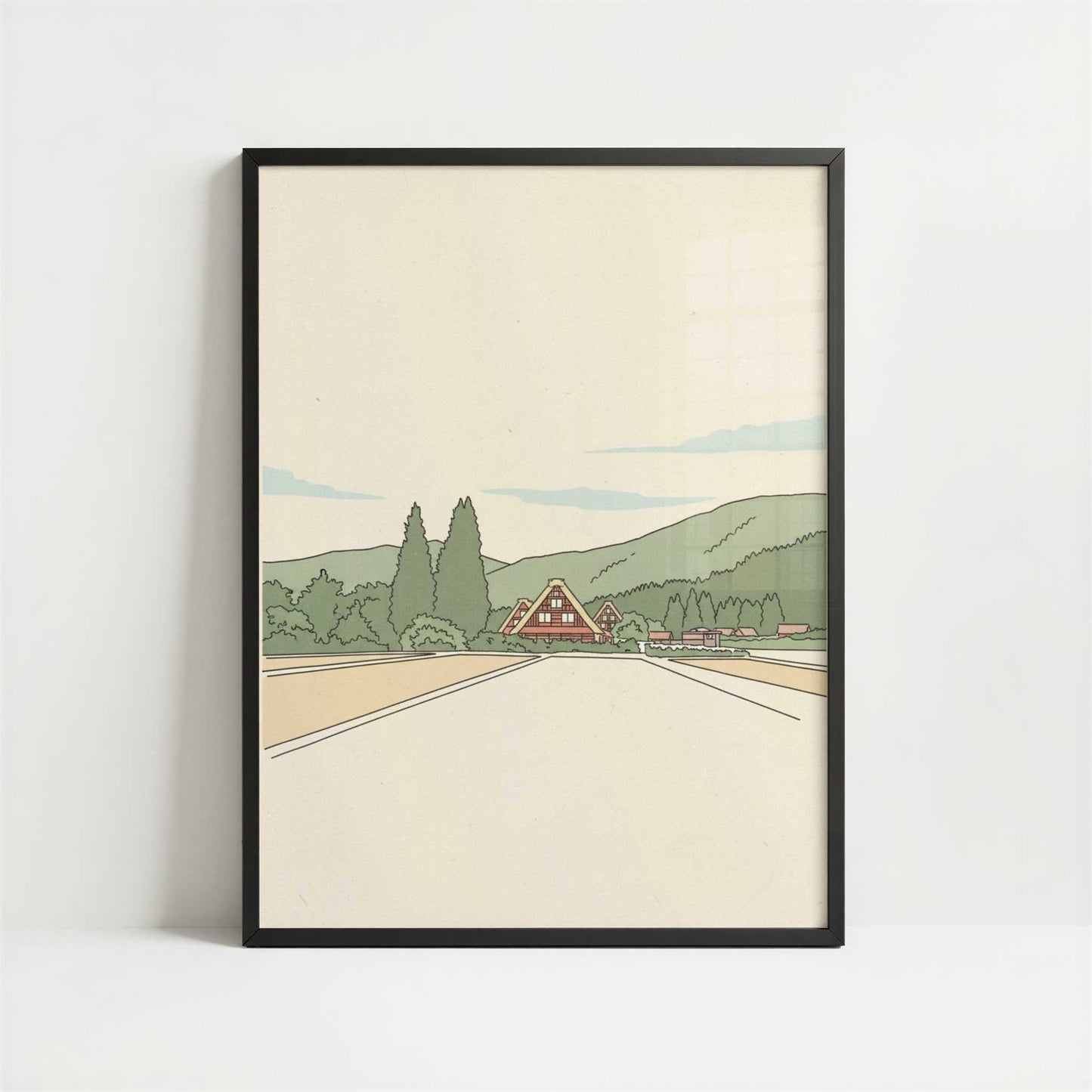 A Village That Never Moved, Shirakawa-go - Art Print - Art print in black frame