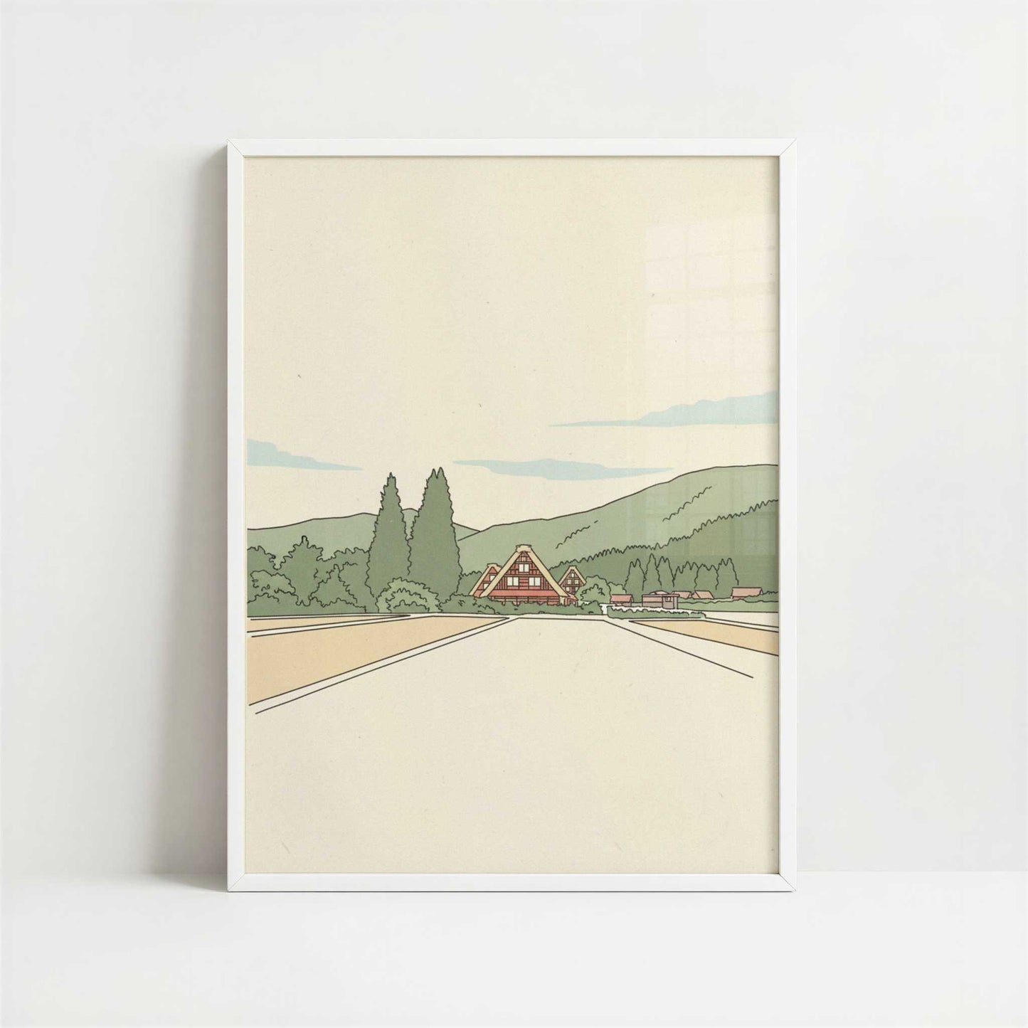A Village That Never Moved, Shirakawa-go - Art Print - Art print in white frame