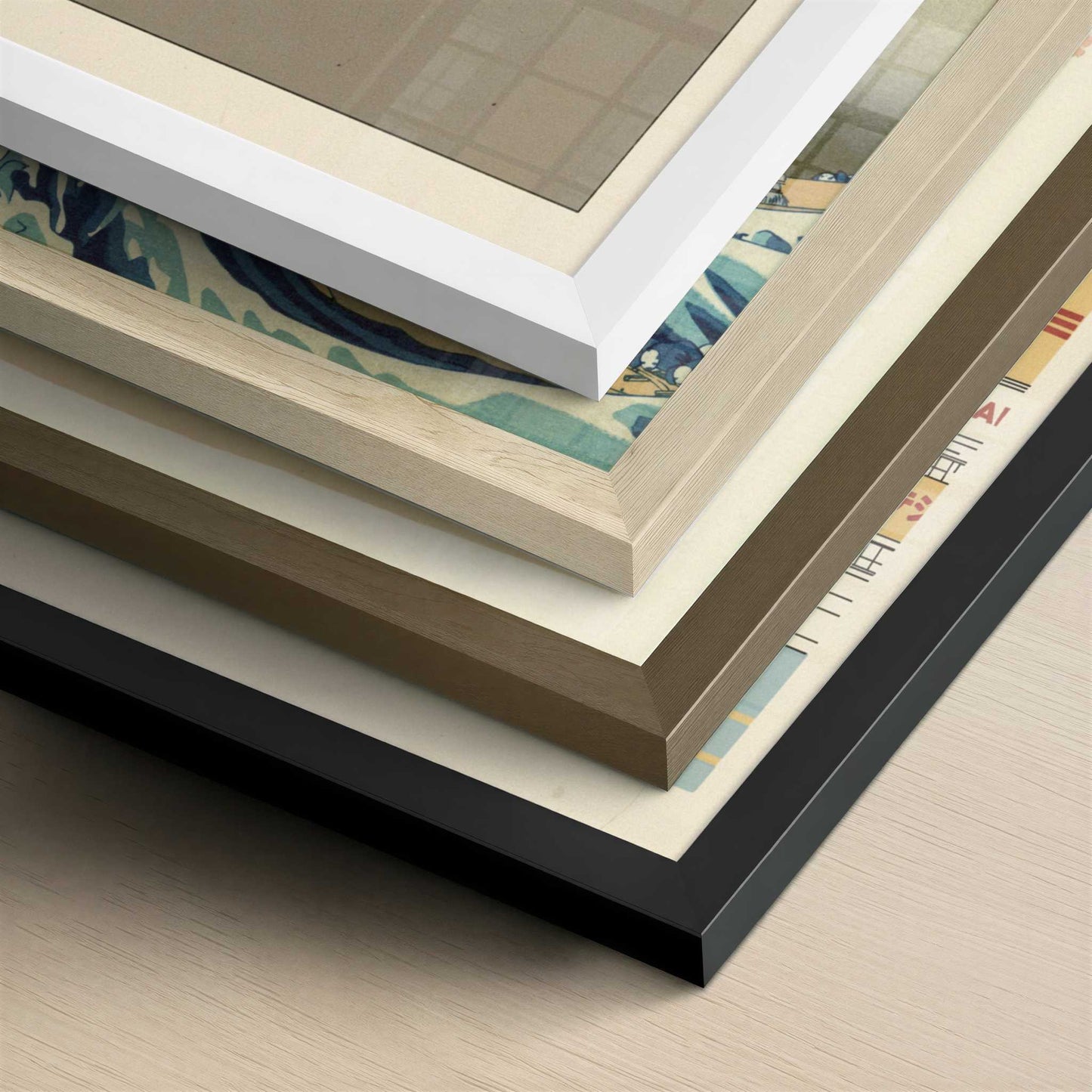 Above the City at Osaka Castle - Art Print - Close-up detail of the different frames