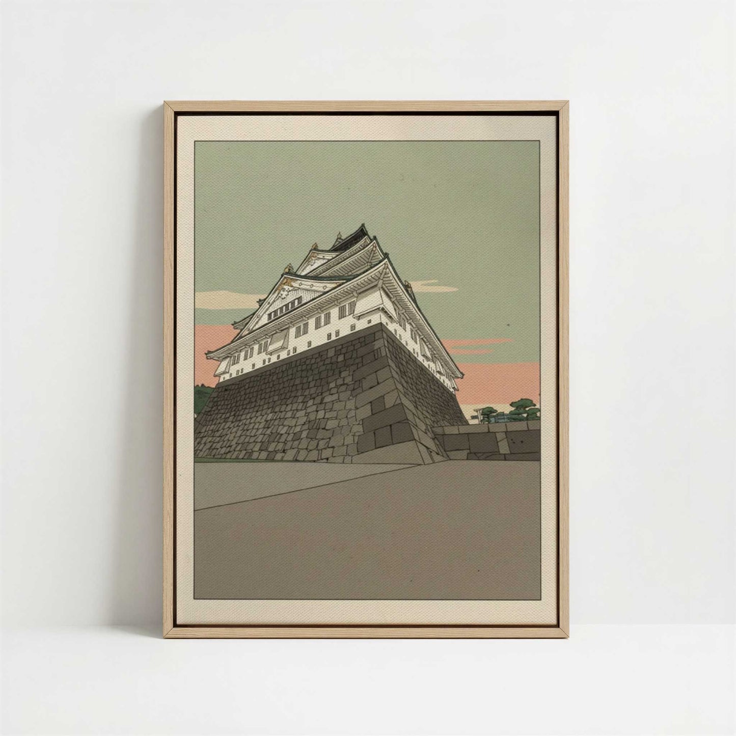 Framed Canvas - Framed canvas in oak color frame