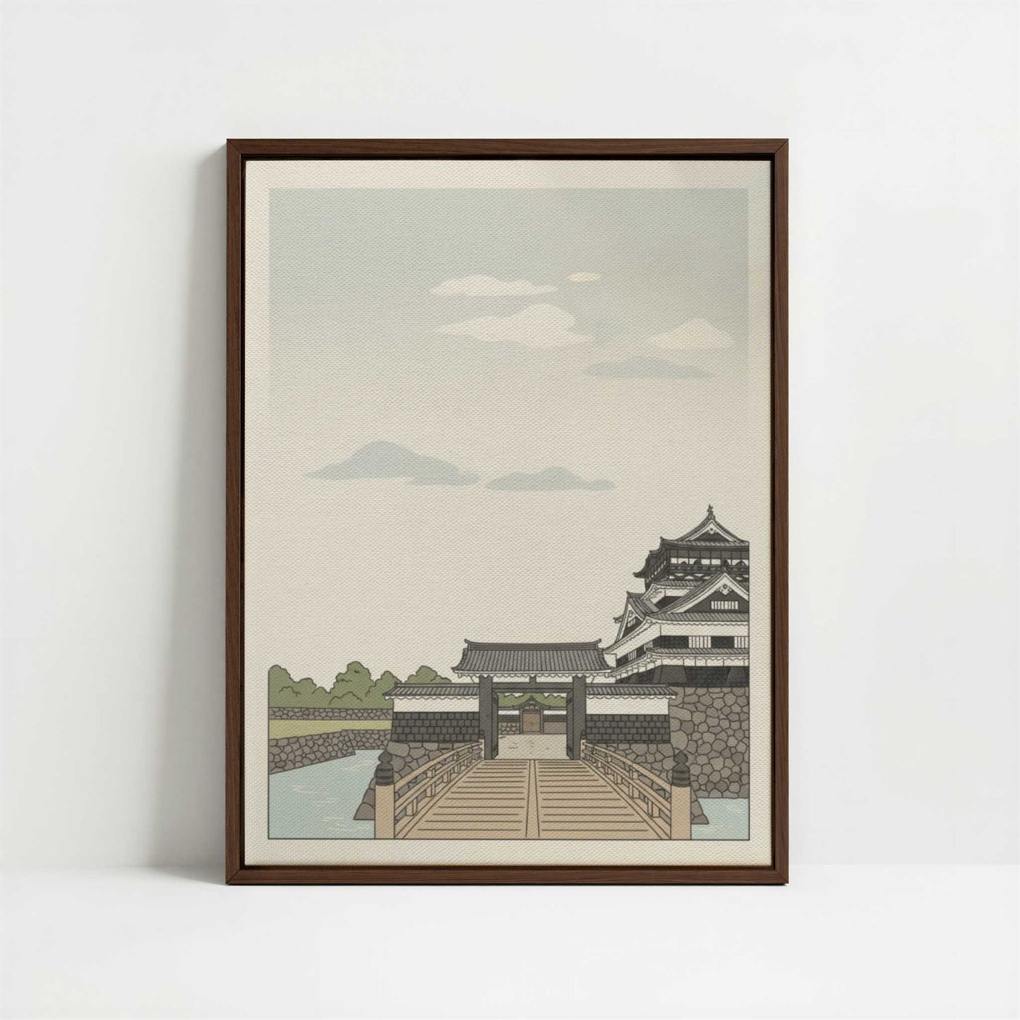 Framed Canvas - Framed canvas in dark wood color frame