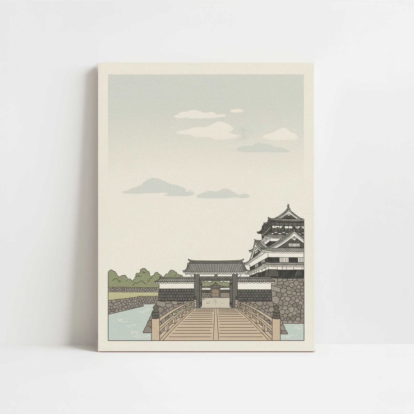 Across the Gate at Kanazawa Castle - Art Print - Unframed art print