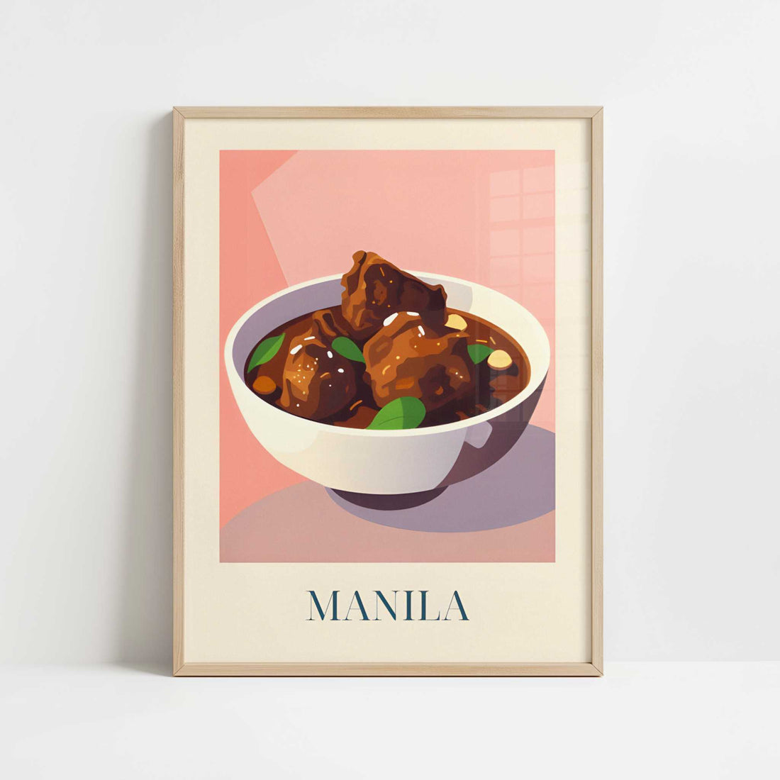 Adobo from Manila, Philippines - Art Print - Art print in oak frame