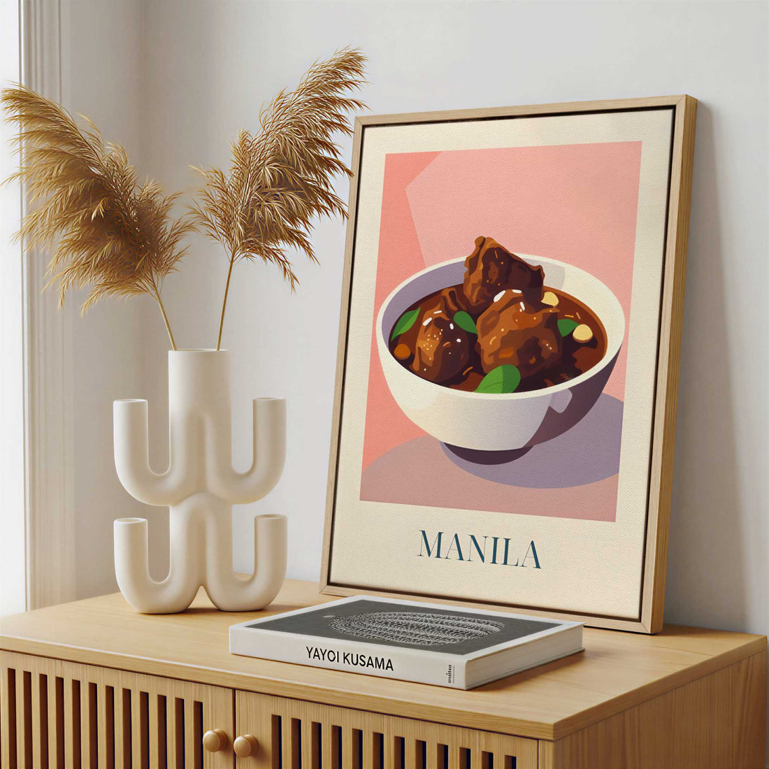Framed Canvas - Framed canvas in a stylish interior setting