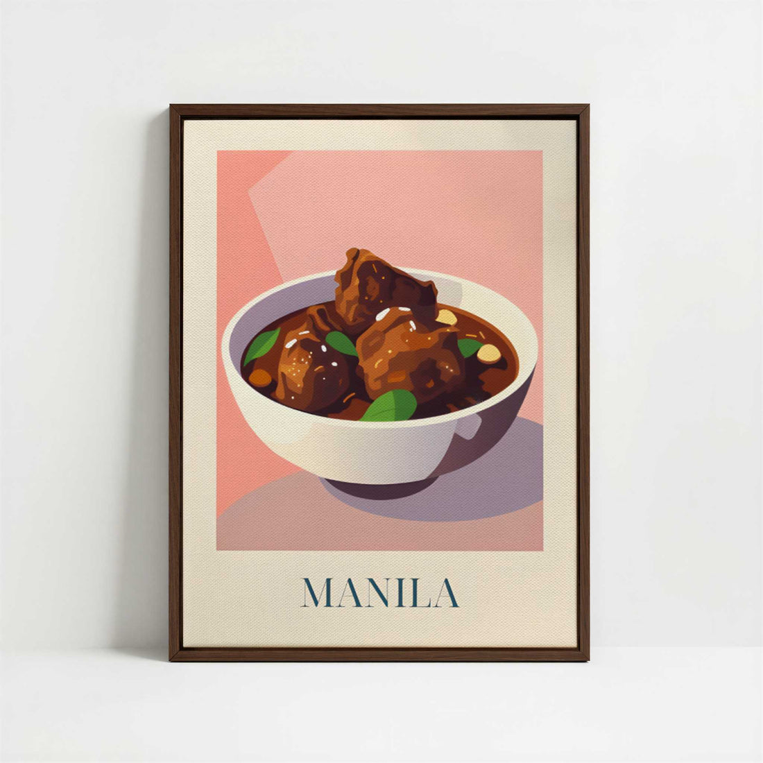 Framed Canvas - Framed canvas in dark wood color frame