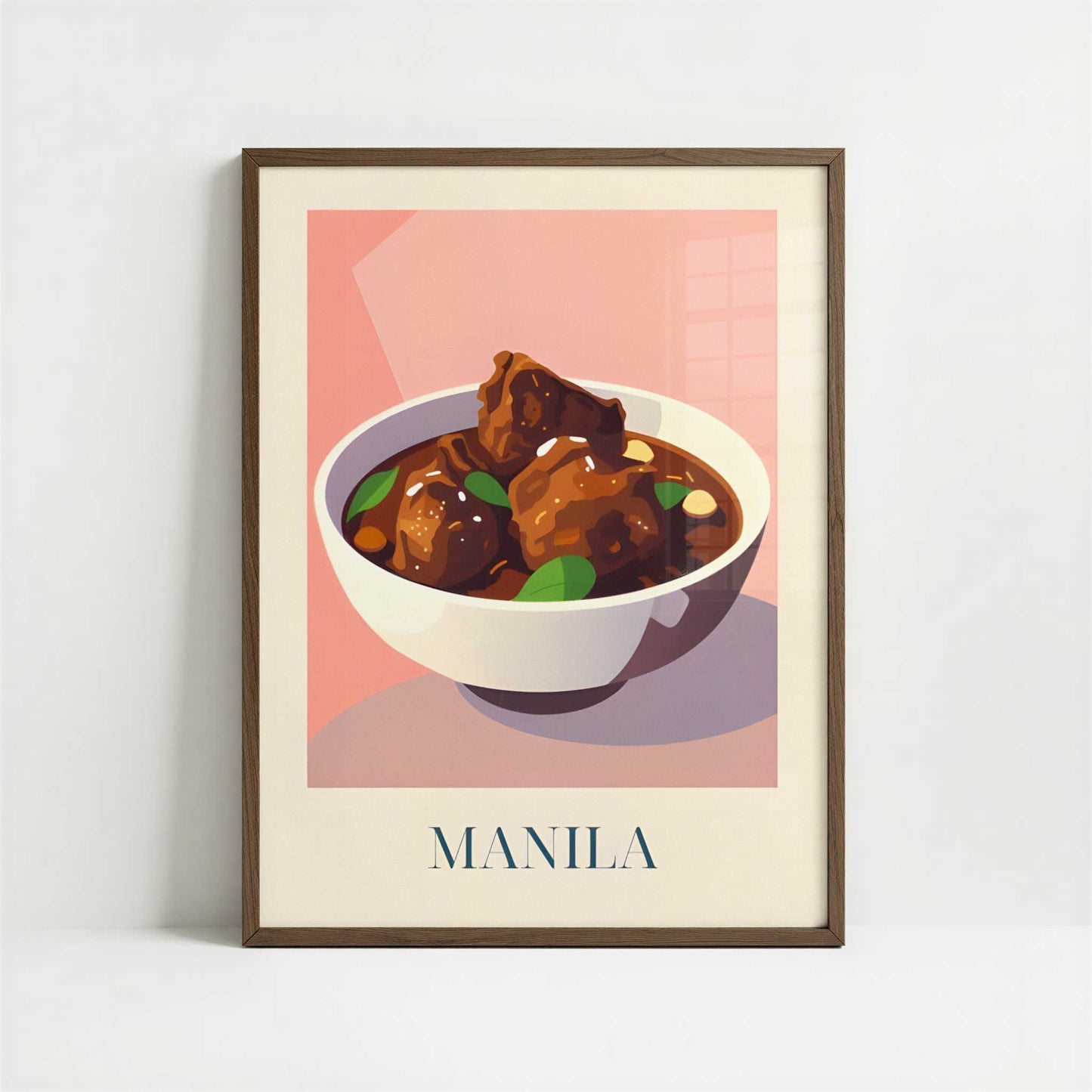 Adobo from Manila, Philippines - Art Print - Art print in dark wood frame