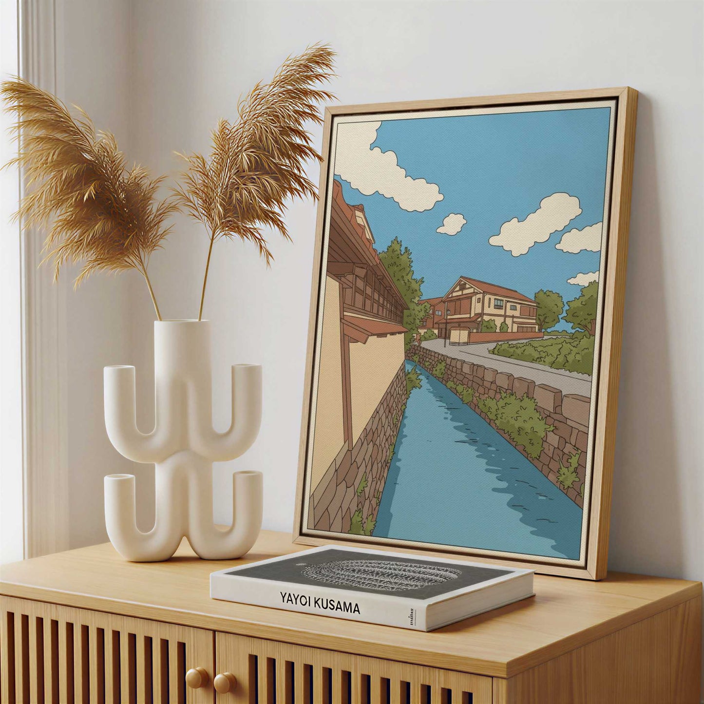Framed Canvas - Framed canvas in a stylish interior setting