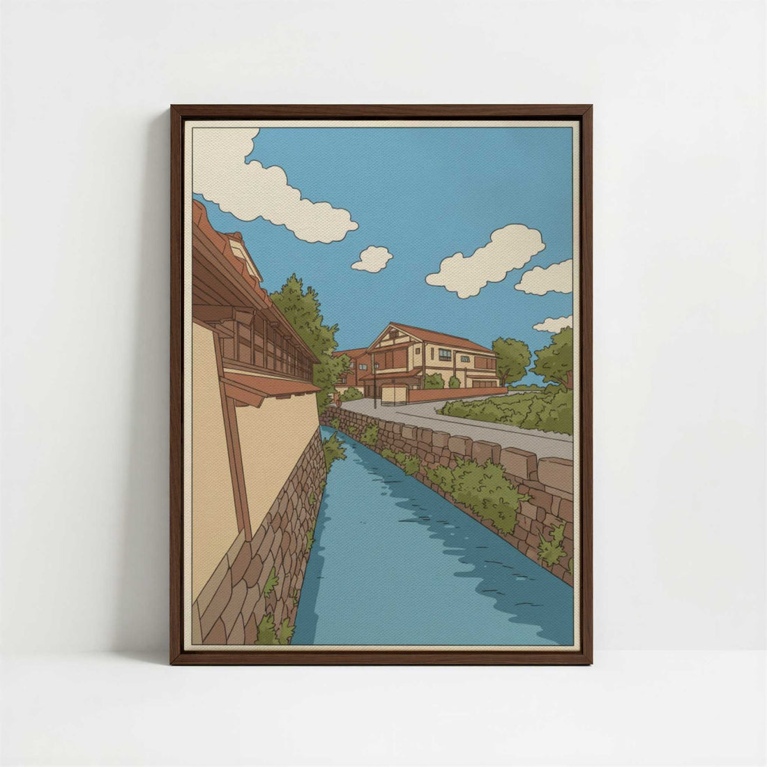 Framed Canvas - Framed canvas in dark wood color frame