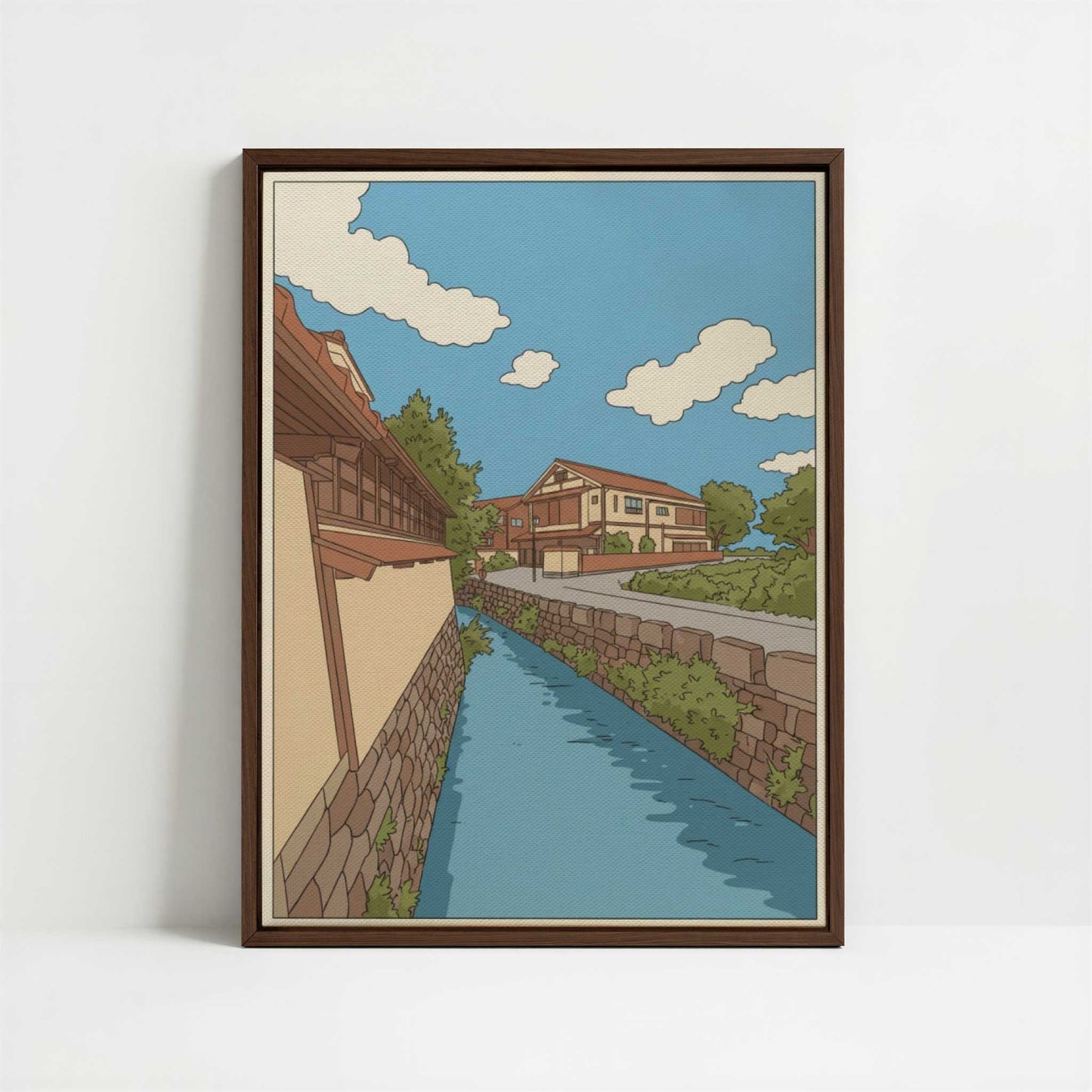 Framed Canvas - Framed canvas in dark wood color frame