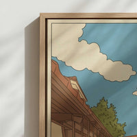 Framed Canvas - Close-up detail and texture of the framed canvas