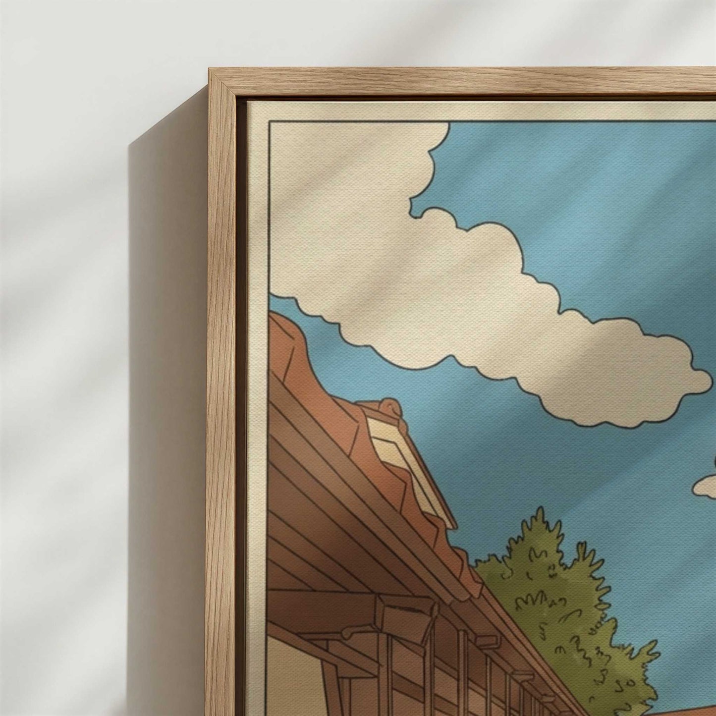 Framed Canvas - Close-up detail and texture of the framed canvas