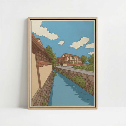 Framed Canvas - Framed canvas in oak color frame