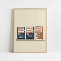 Always a Vending Machine Nearby - Art Print - Art print in oak frame