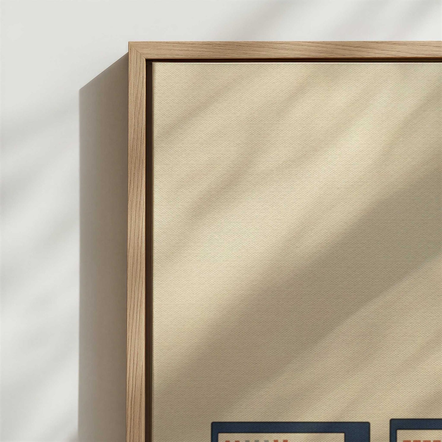 Framed Canvas - Close-up detail and texture of the framed canvas