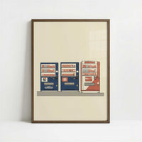 Always a Vending Machine Nearby - Art Print - Art print in dark wood frame